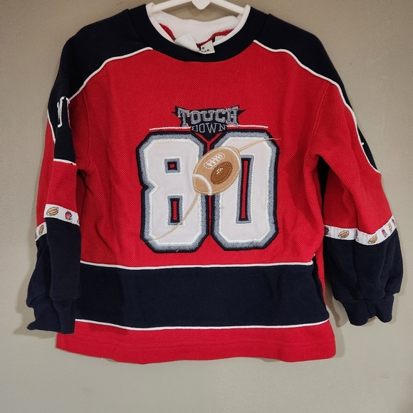 KHQ Vintage Stiched Football Long Sleeve Toddler Shirt Size 5 Red - Picture 1 of 3